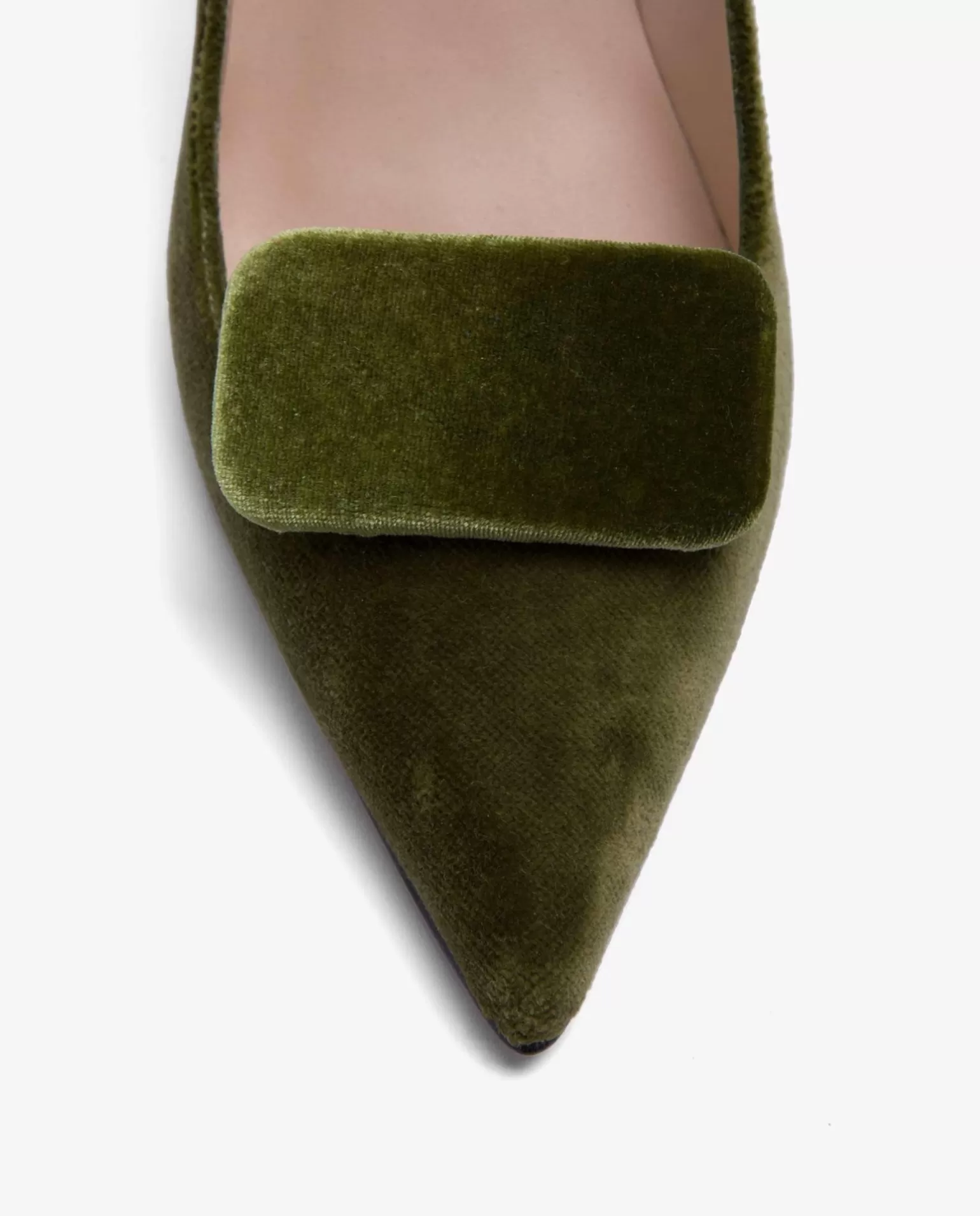 Mujer Cuplé Adorno Para Zapato Terciopelo Verde