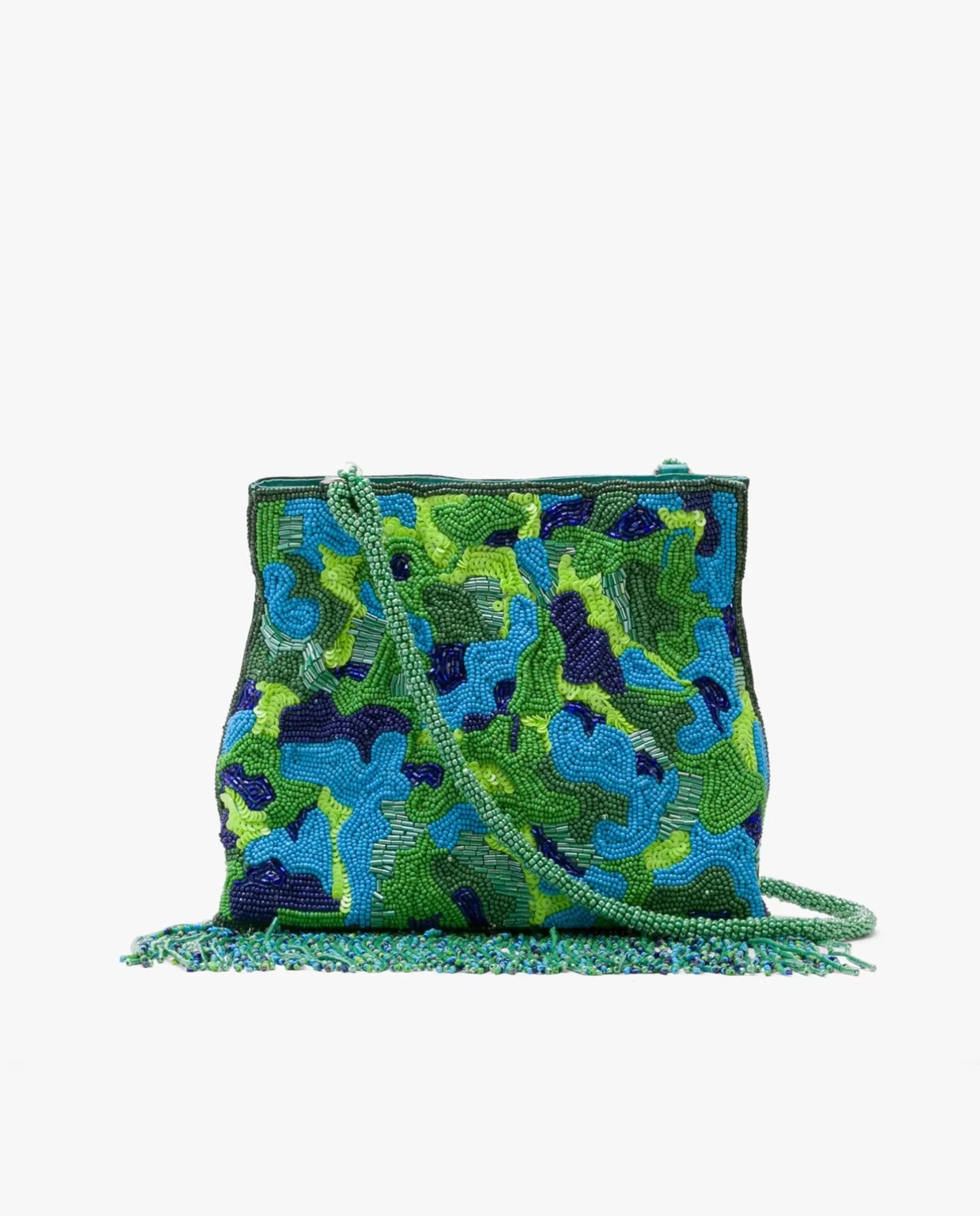 Mujer Cuplé Bandolera Cuentas Leopardo Verde