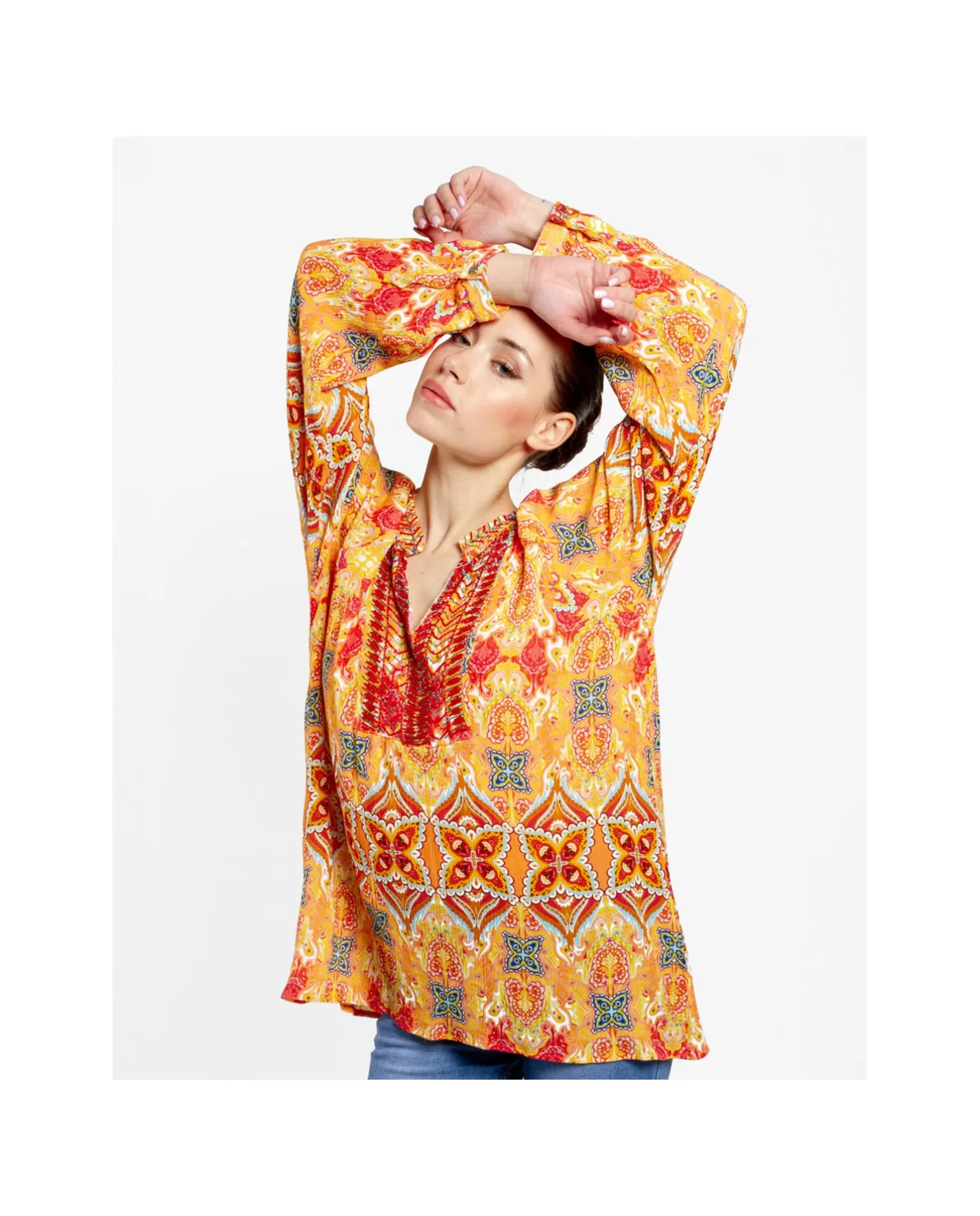 Mujer Cuplé Blusa Kaftan Crep Estampado Cachemiras