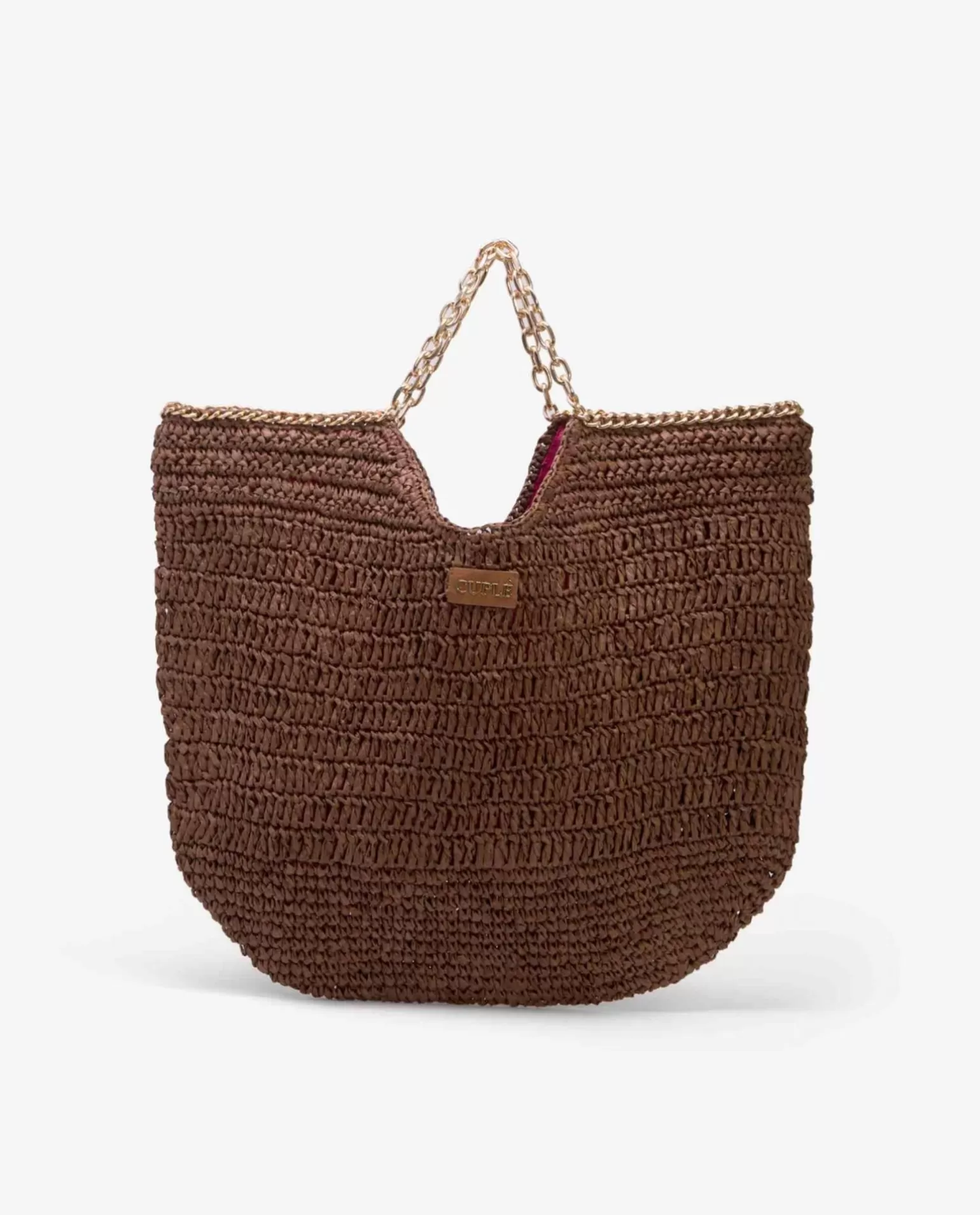 Mujer Cuplé Bolso Capazo Rafia Marron