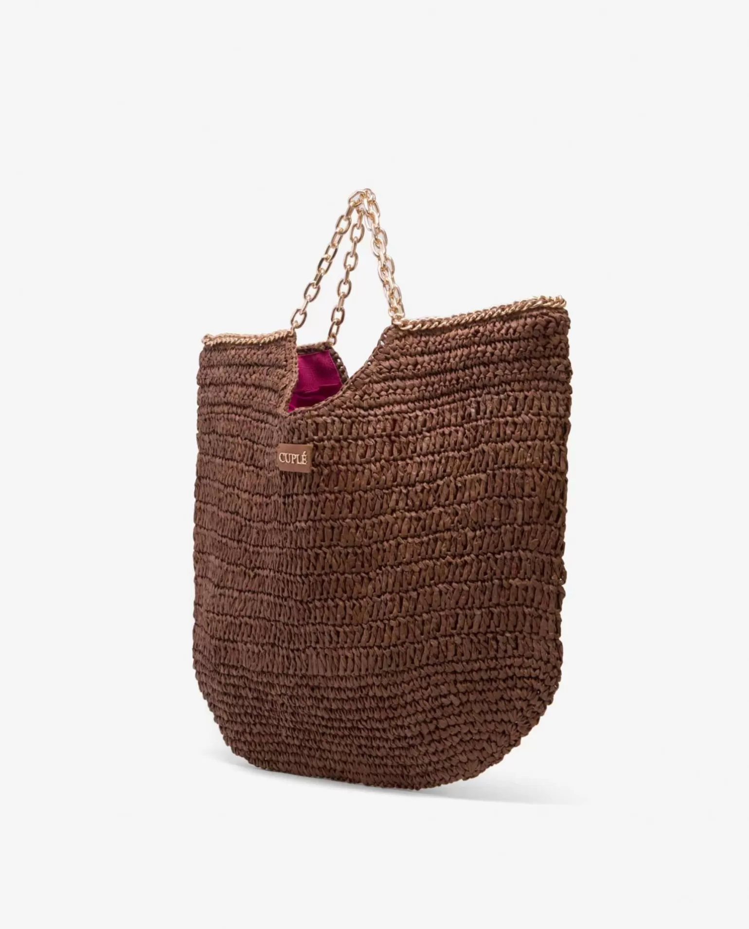 Mujer Cuplé Bolso Capazo Rafia Marron