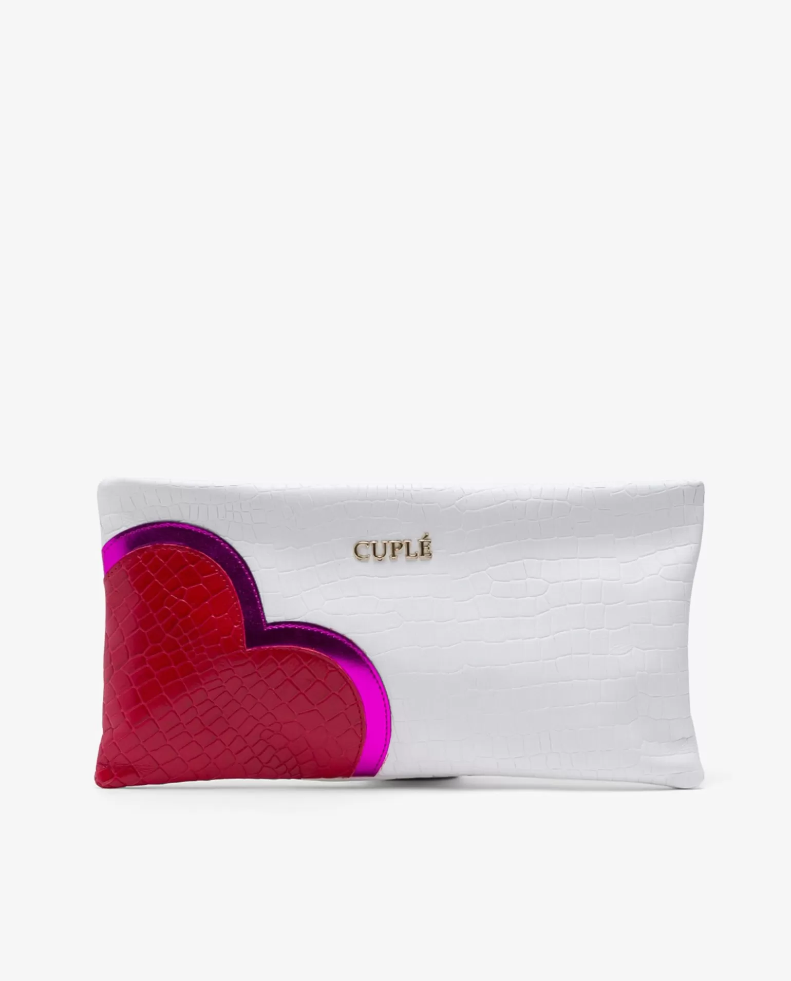 Mujer Cuplé Bolso Corazon Napa Coco Blanco