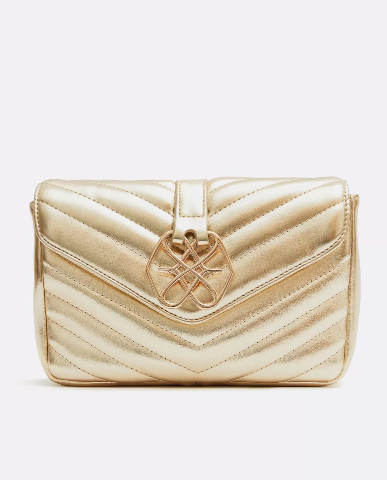 Mujer Cuplé Bolso Satchel Con Cadena Piek Tecnopiel Oro