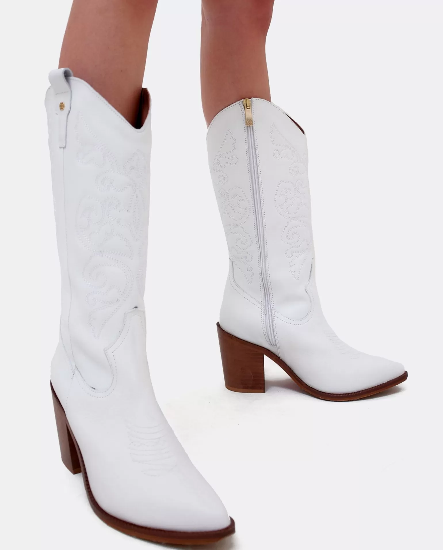 Mujer Cuplé Bota Cow Napa Blanco