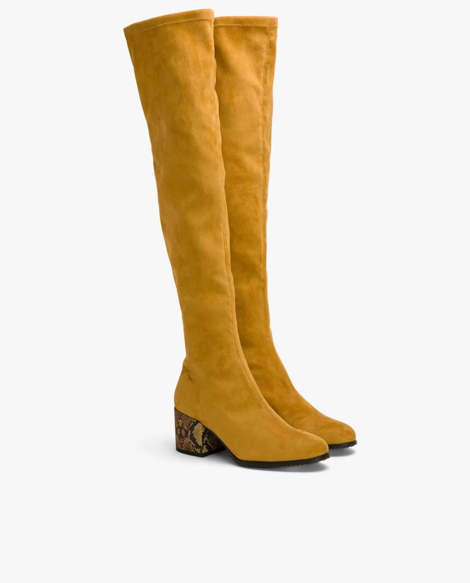 Mujer Cuplé Bota Mosquetera Strech Ultrasuede Strech Amarillo