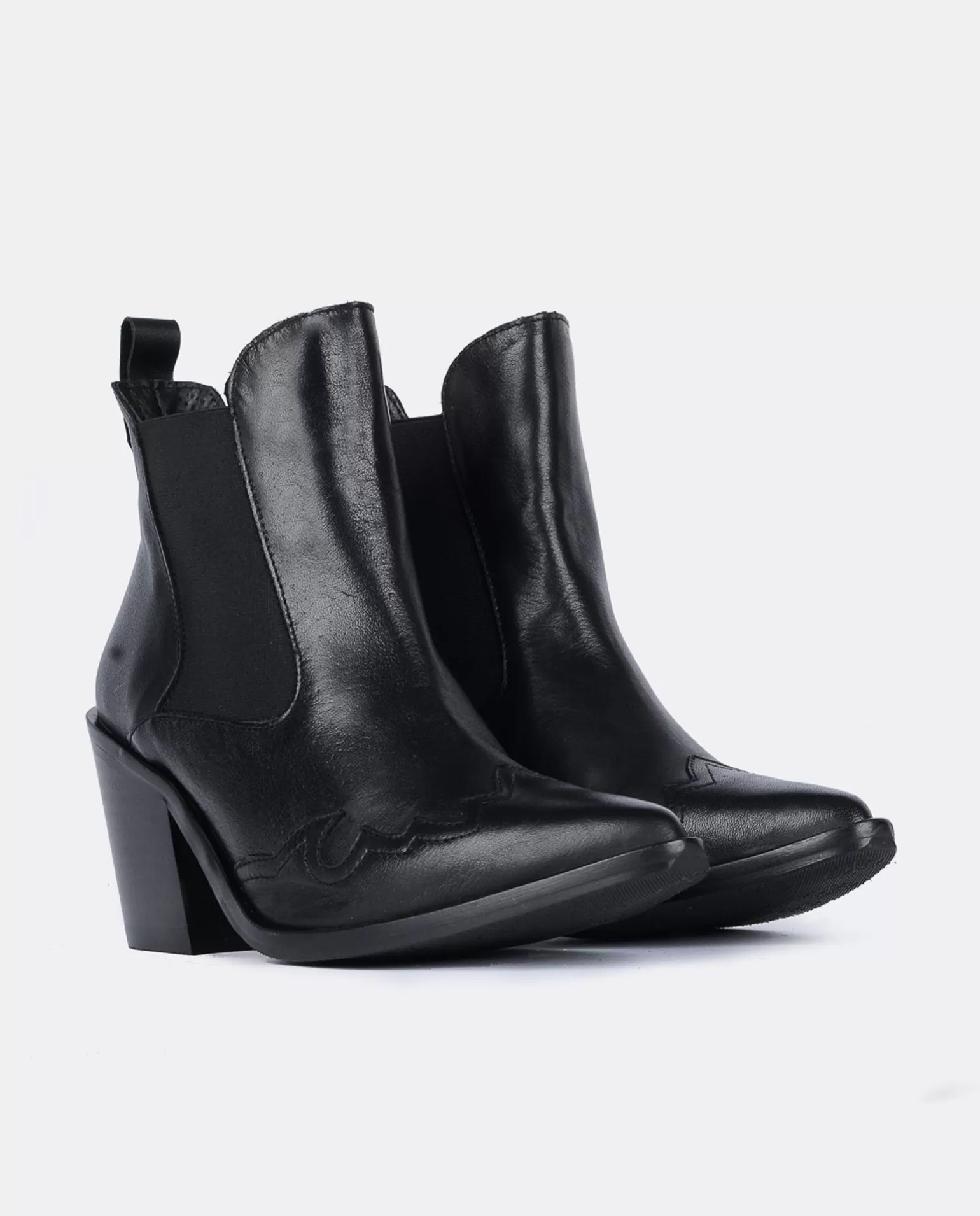 Mujer Cuplé Botin Cow Boy Napa Negro