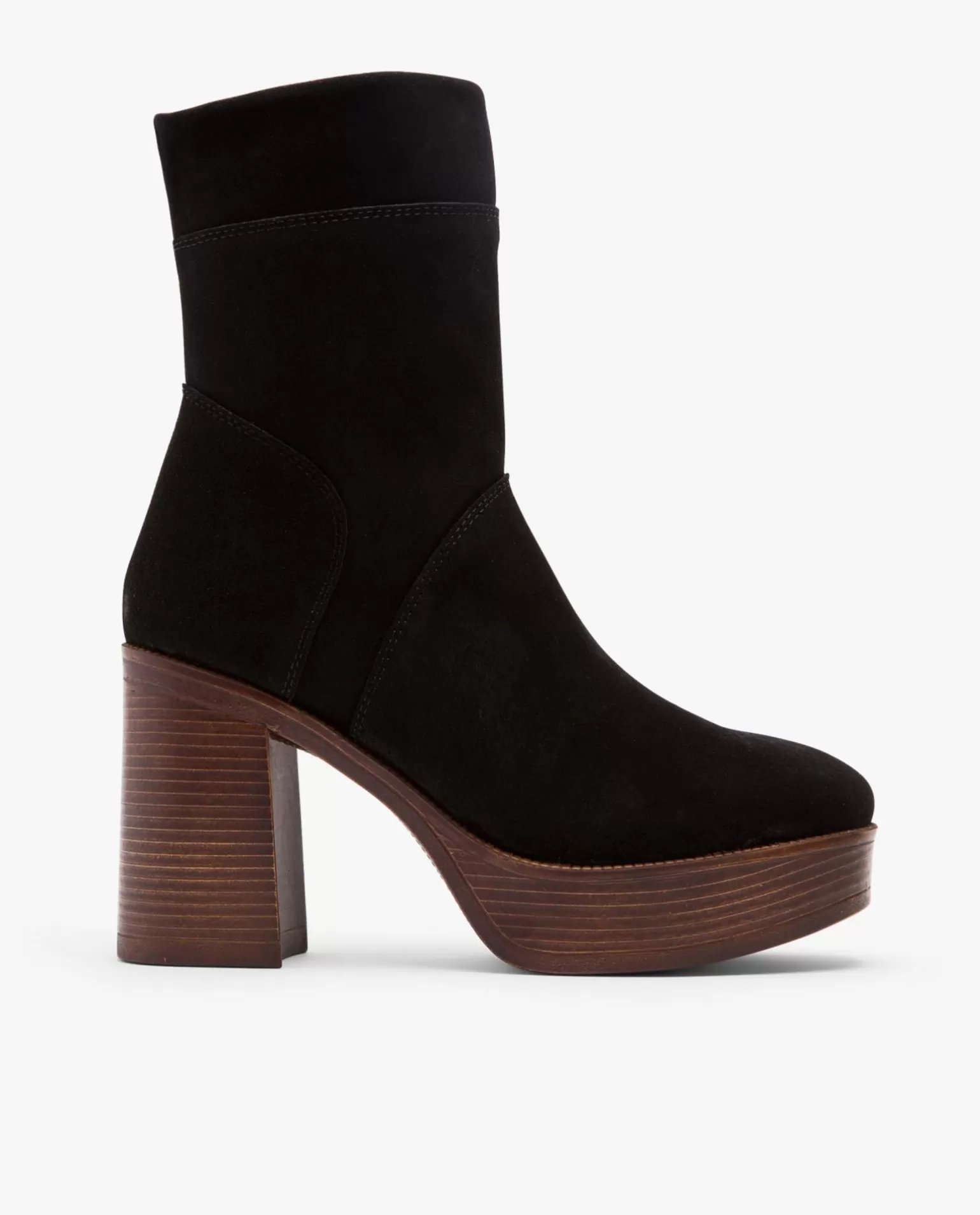 Mujer Cuplé Botin Plataforma Serraje Negro