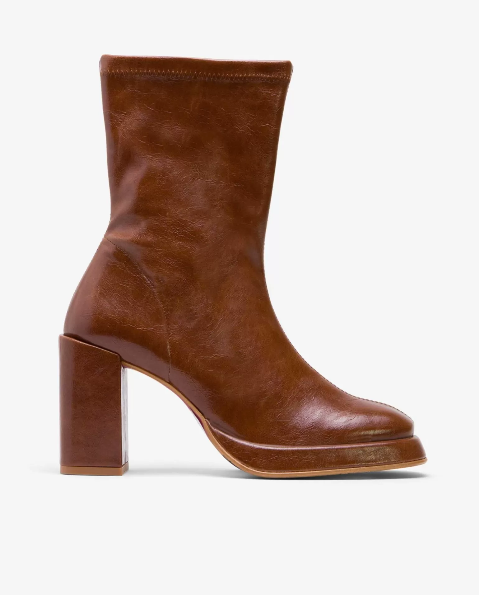 Mujer Cuplé Botin Plataforma Tecnopiel Marron