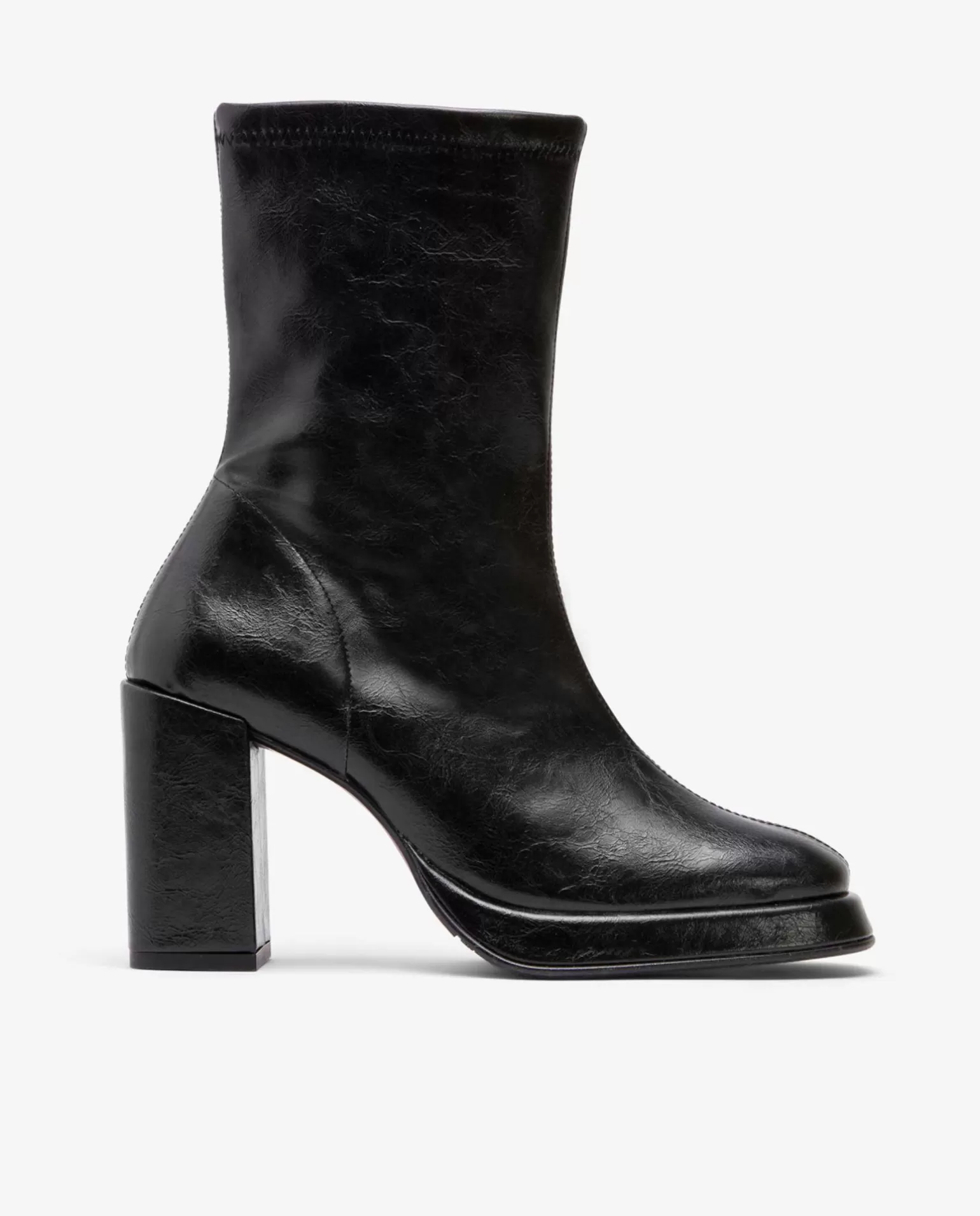 Mujer Cuplé Botin Plataforma Tecnopiel Negro