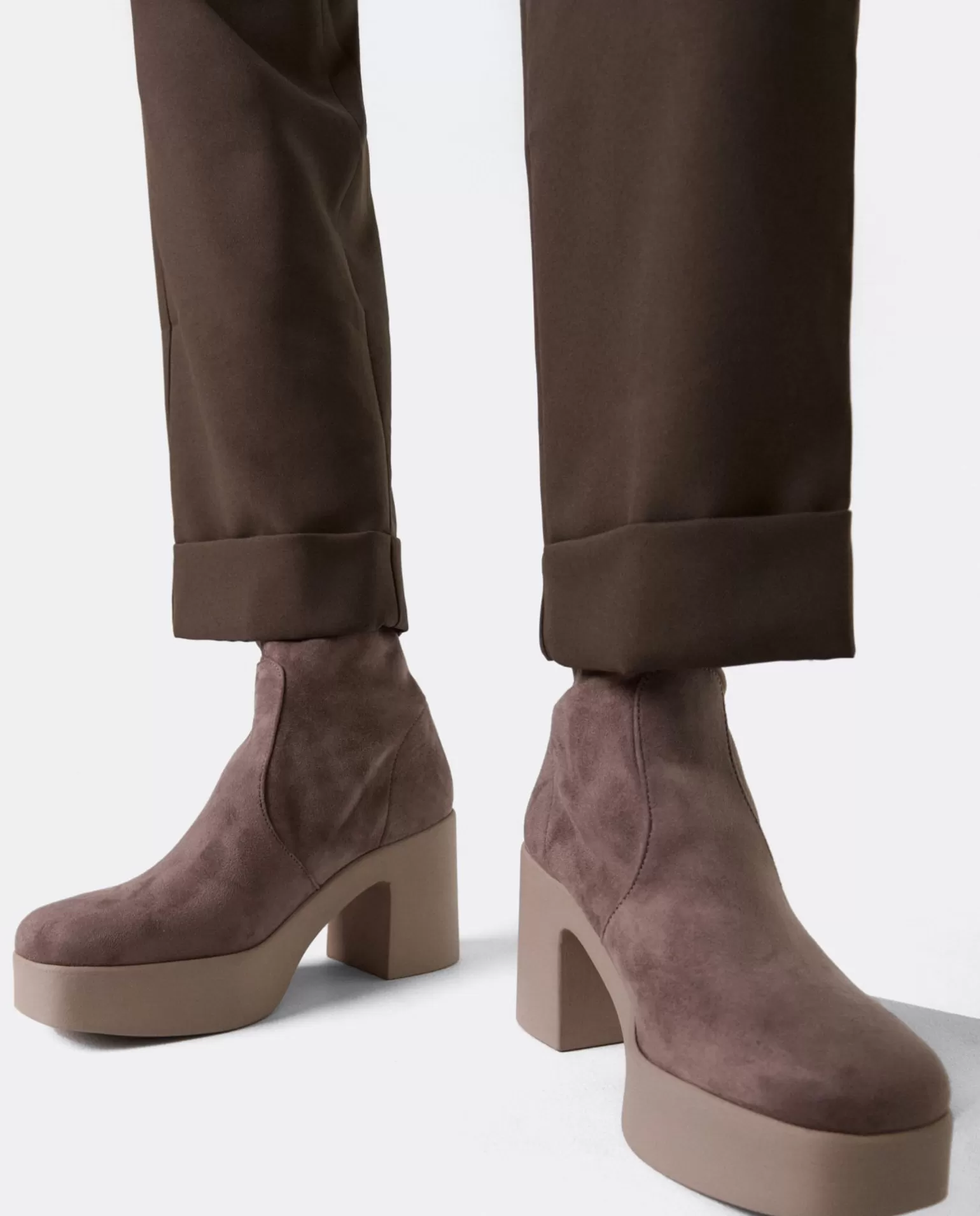 Mujer Cuplé Botin Plataforma Ultrasuede Strech Vison