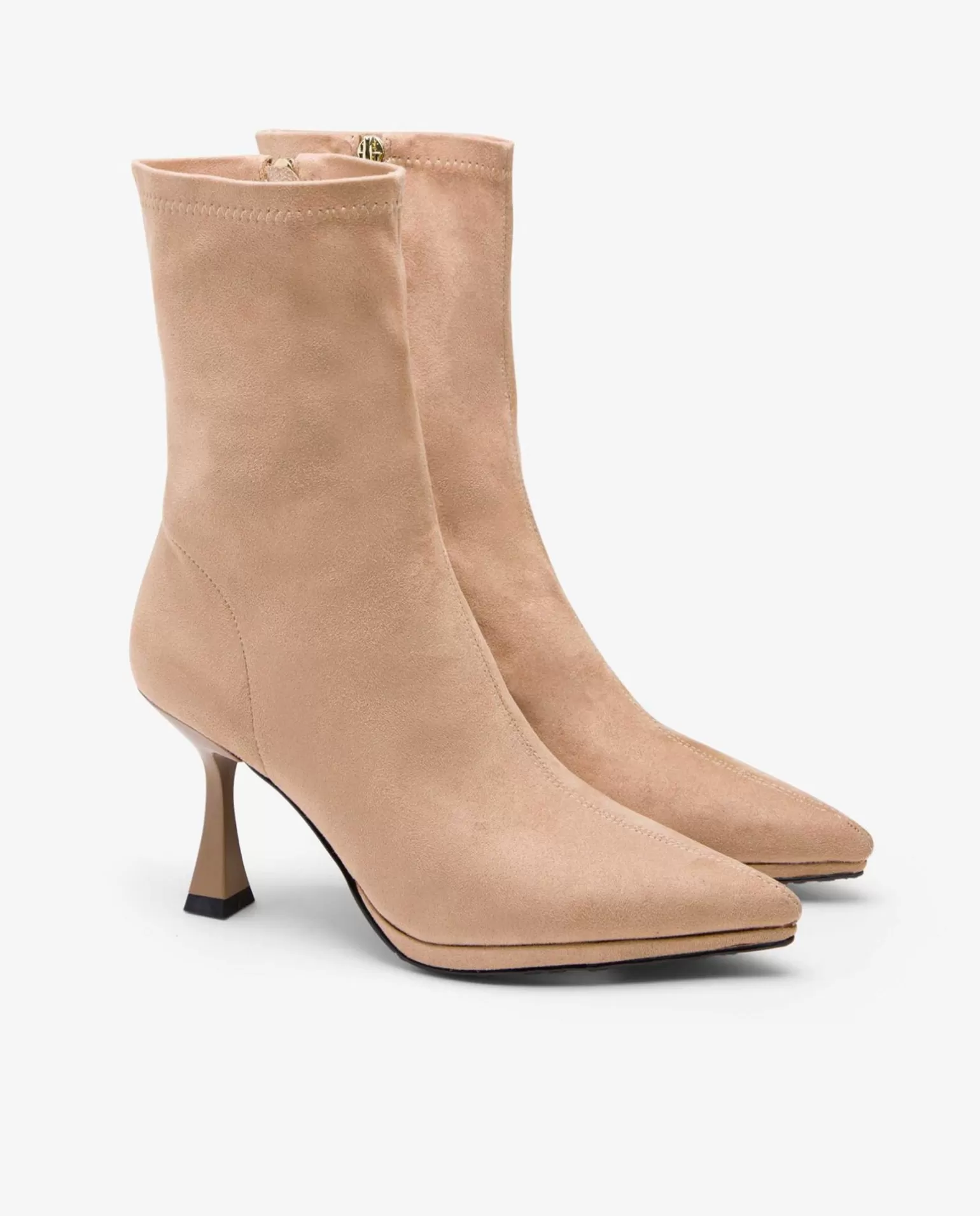 Mujer Cuplé Botin T/A Ultrasuede Strech Beig