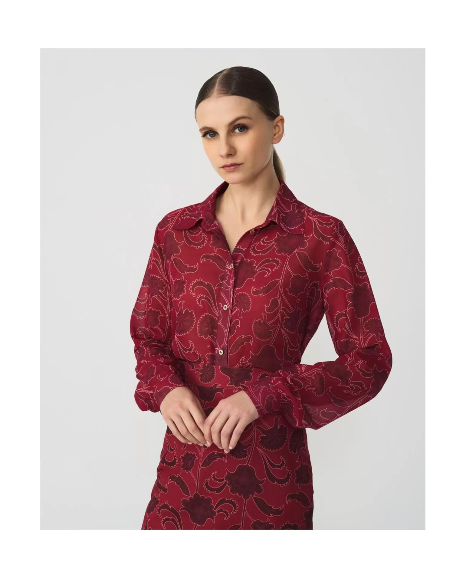 Mujer Cuplé Camisa Gasa Estampado Flor Cool