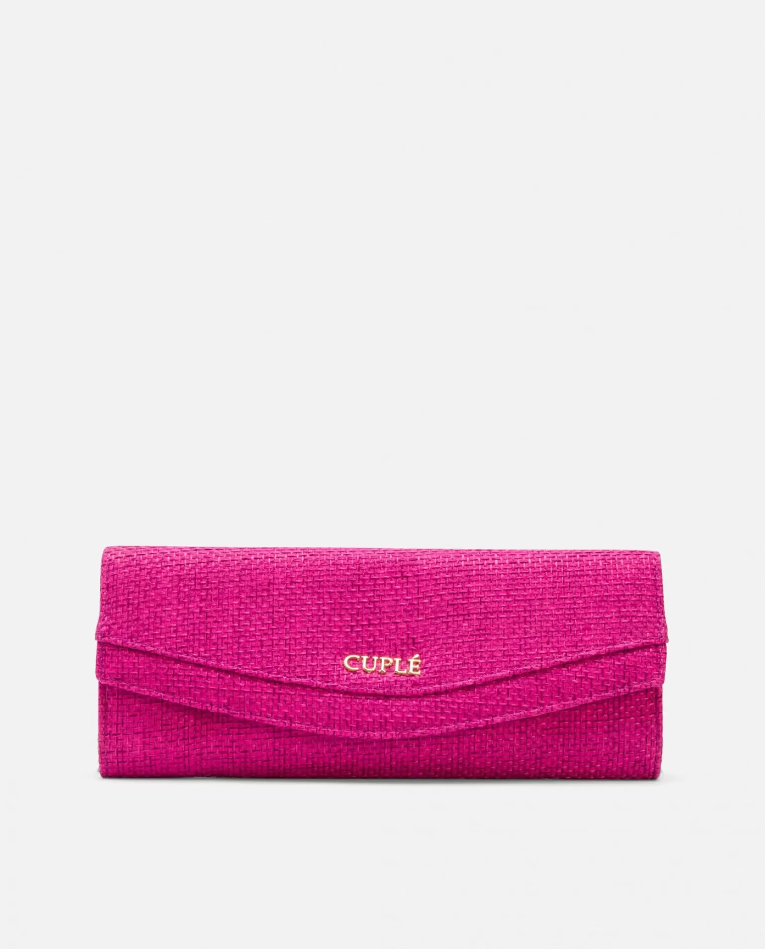 Mujer Cuplé Cartera Mano Solapa Textil Fucsia