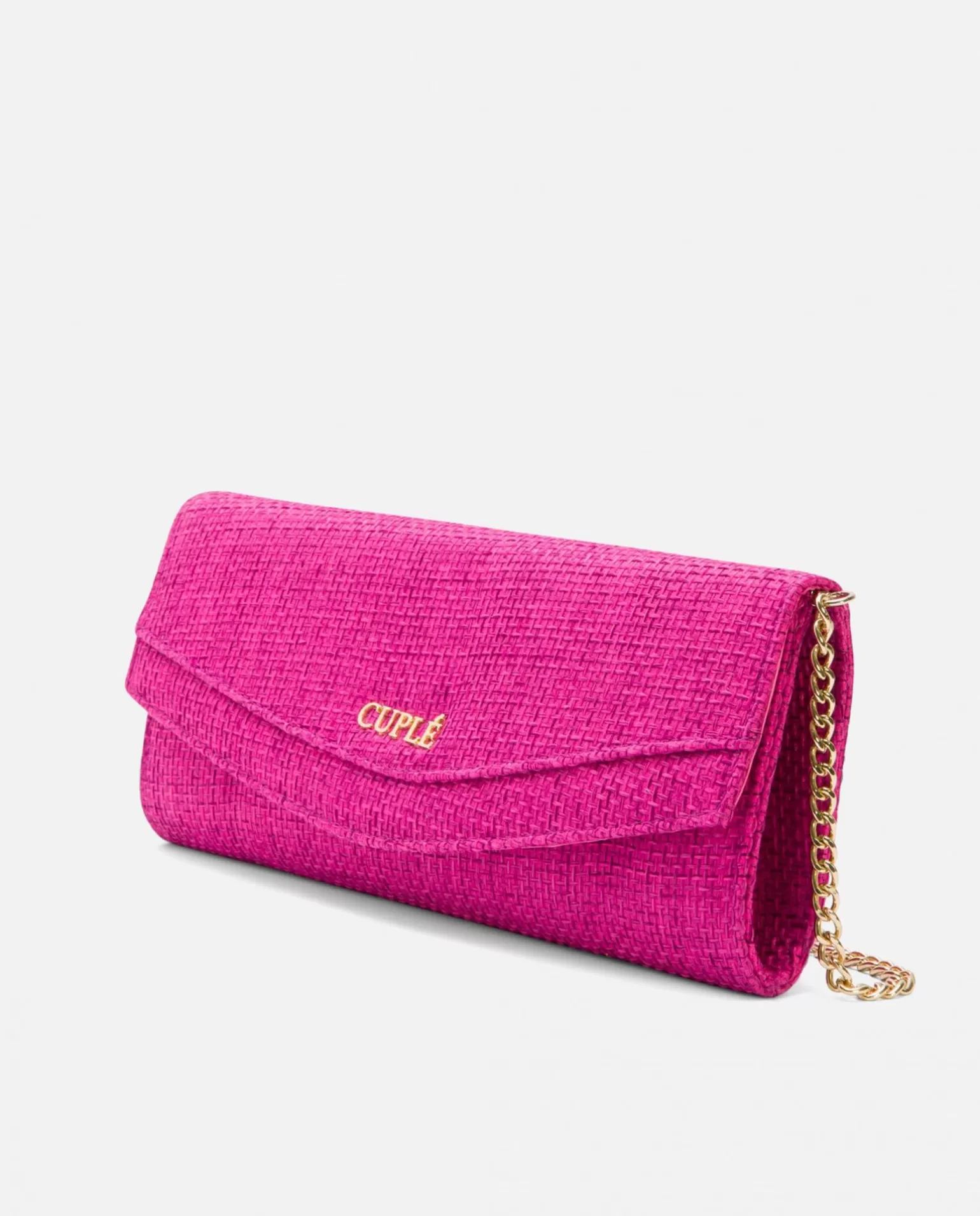 Mujer Cuplé Cartera Mano Solapa Textil Fucsia