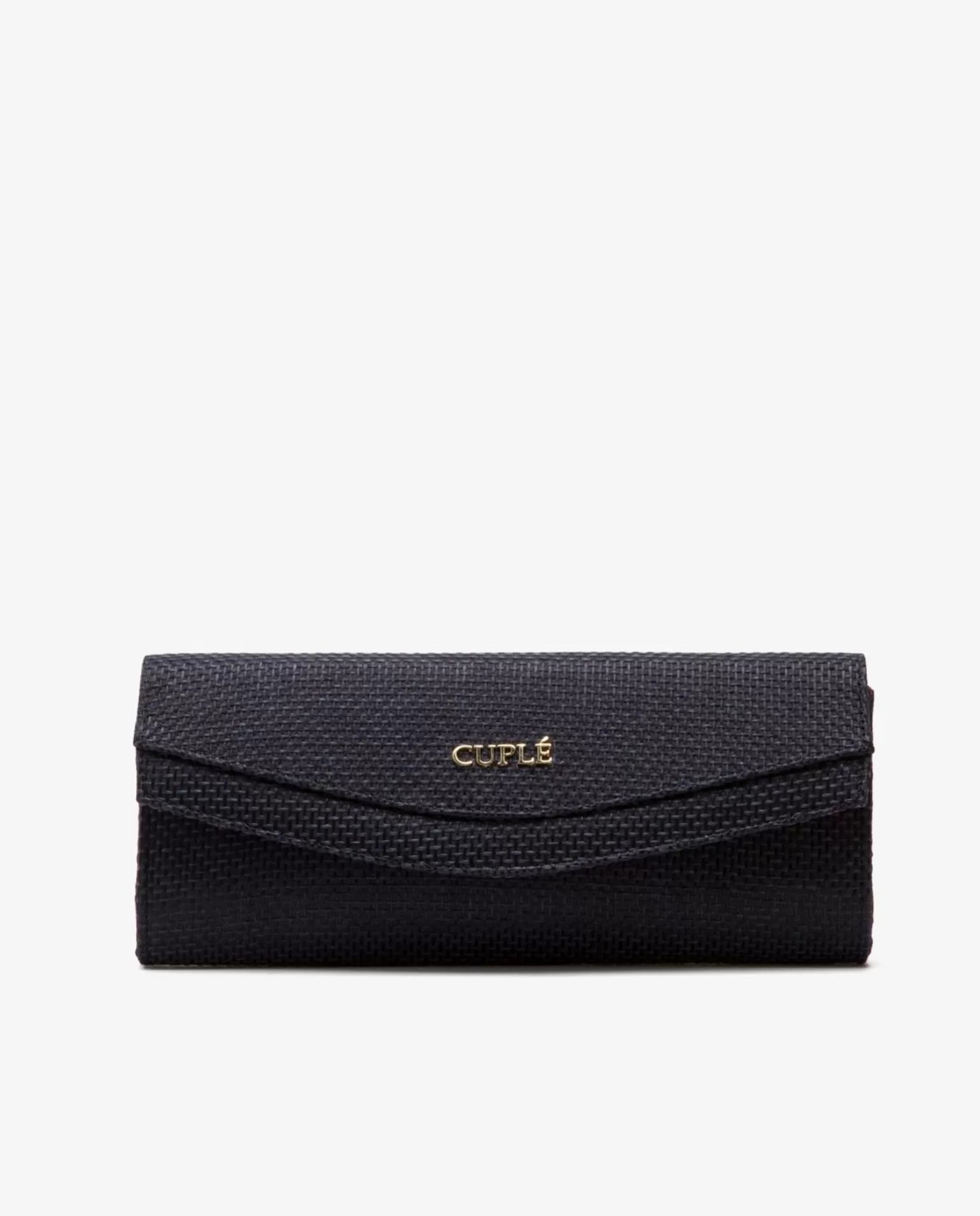 Mujer Cuplé Cartera Mano Solapa Textil Negro