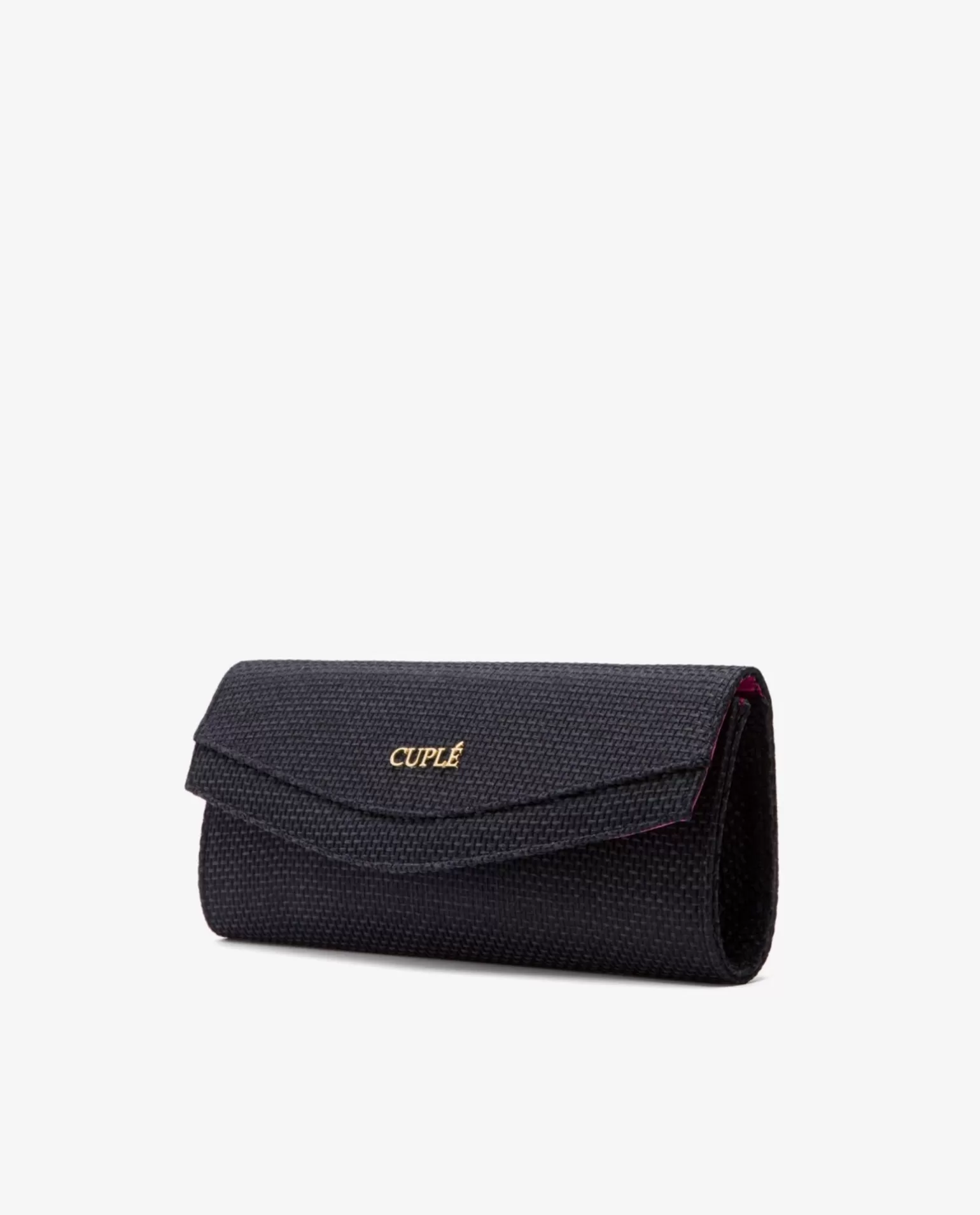 Mujer Cuplé Cartera Mano Solapa Textil Negro