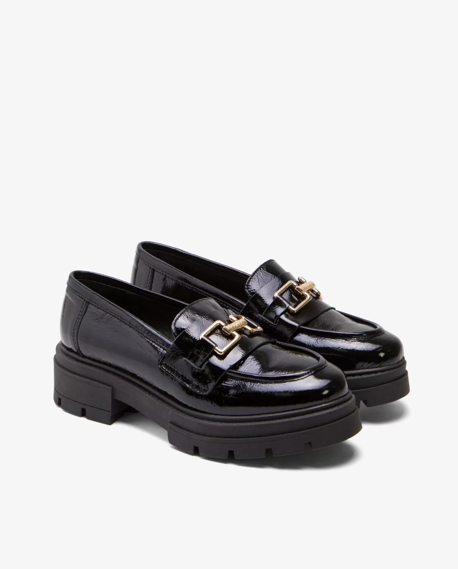 Mujer Cuplé Mocasin Trabilla Charol Piel Negro