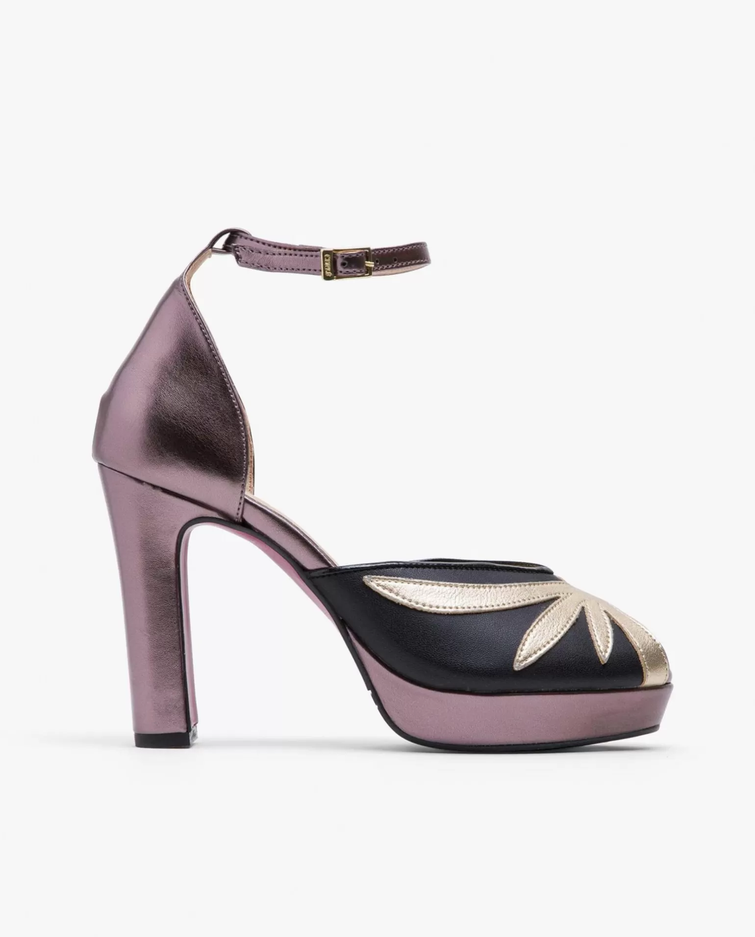 Mujer Cuplé Pala Talon Peep Toe Lame Metalizado Bronce