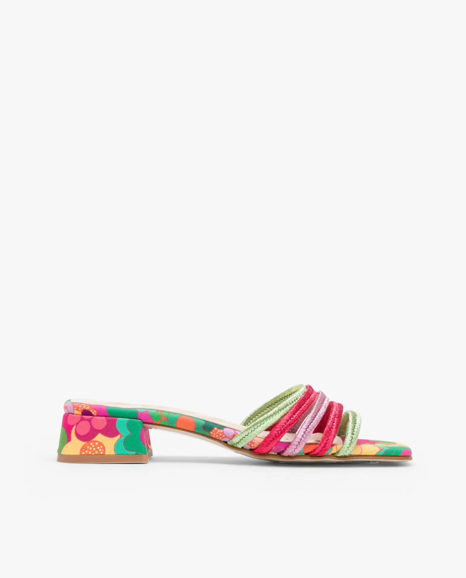 Mujer Cuplé Sandalia Tiras Tejido Multicolor