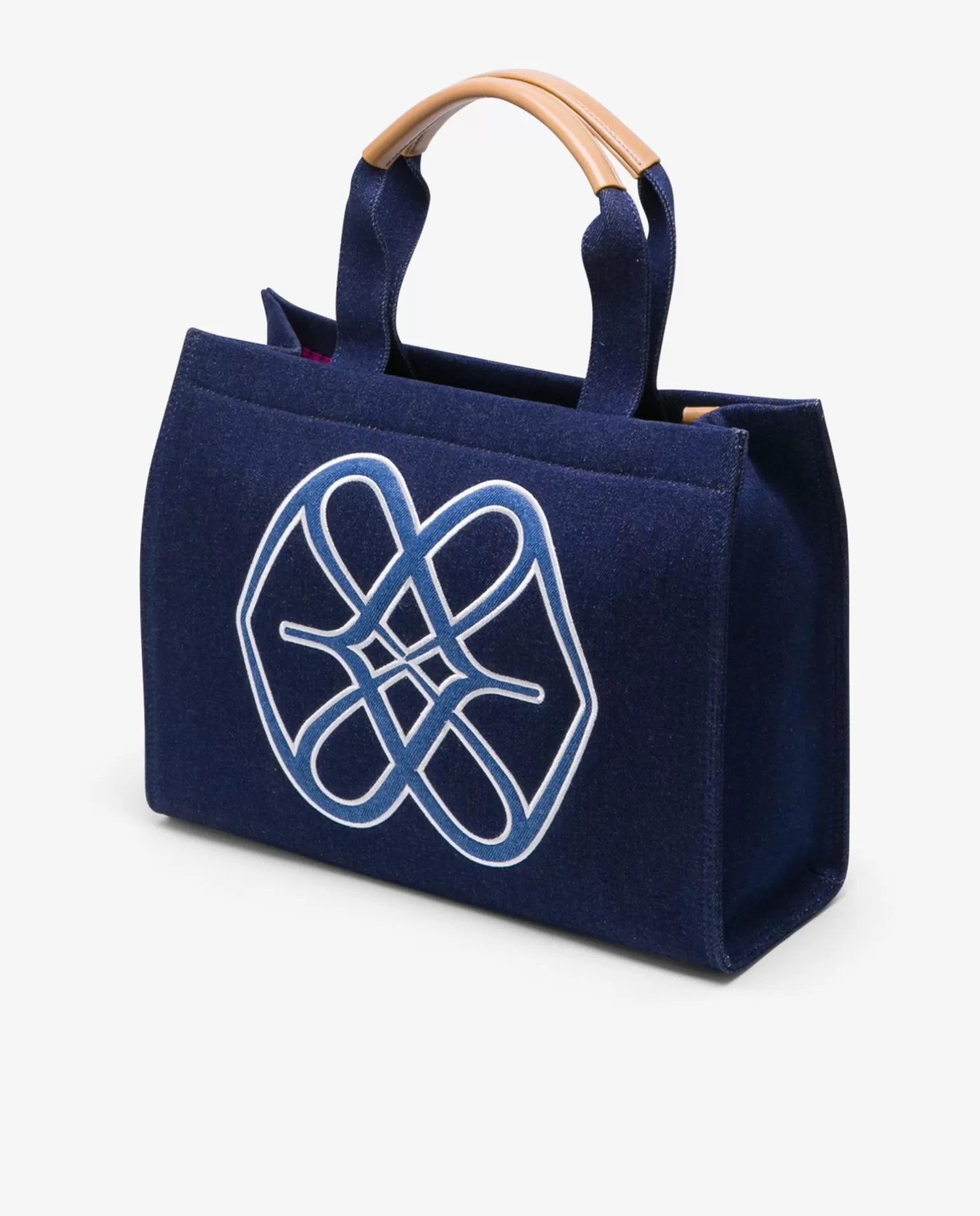 Mujer Cuplé Shopper Logo Vaquero Marino