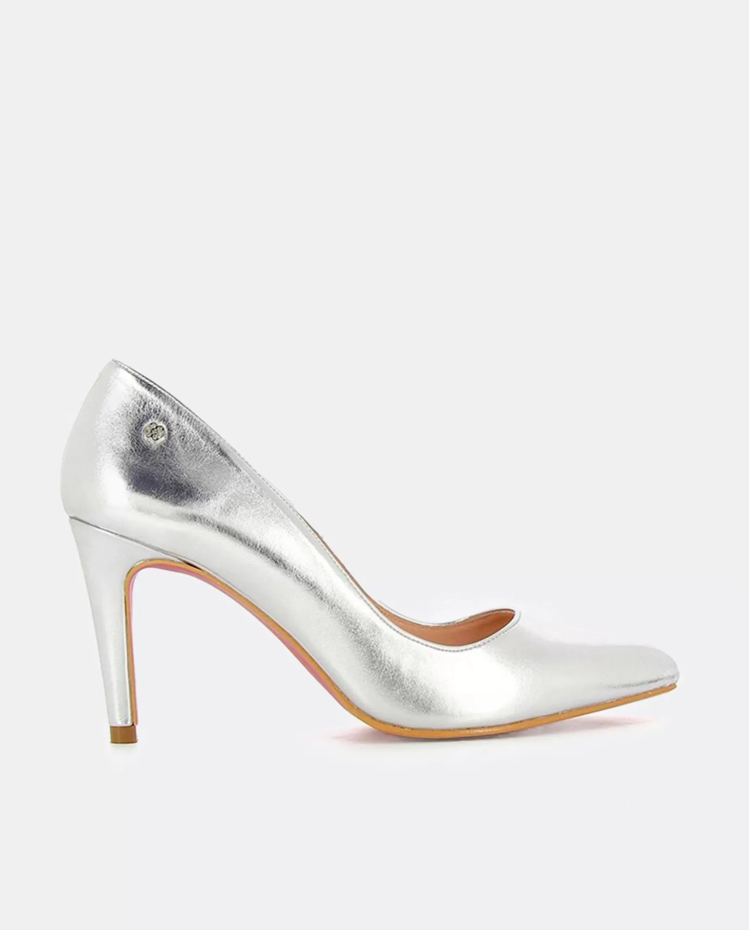 Mujer Cuplé Stiletto Napa Lame Argento Napa Metalizado Plata