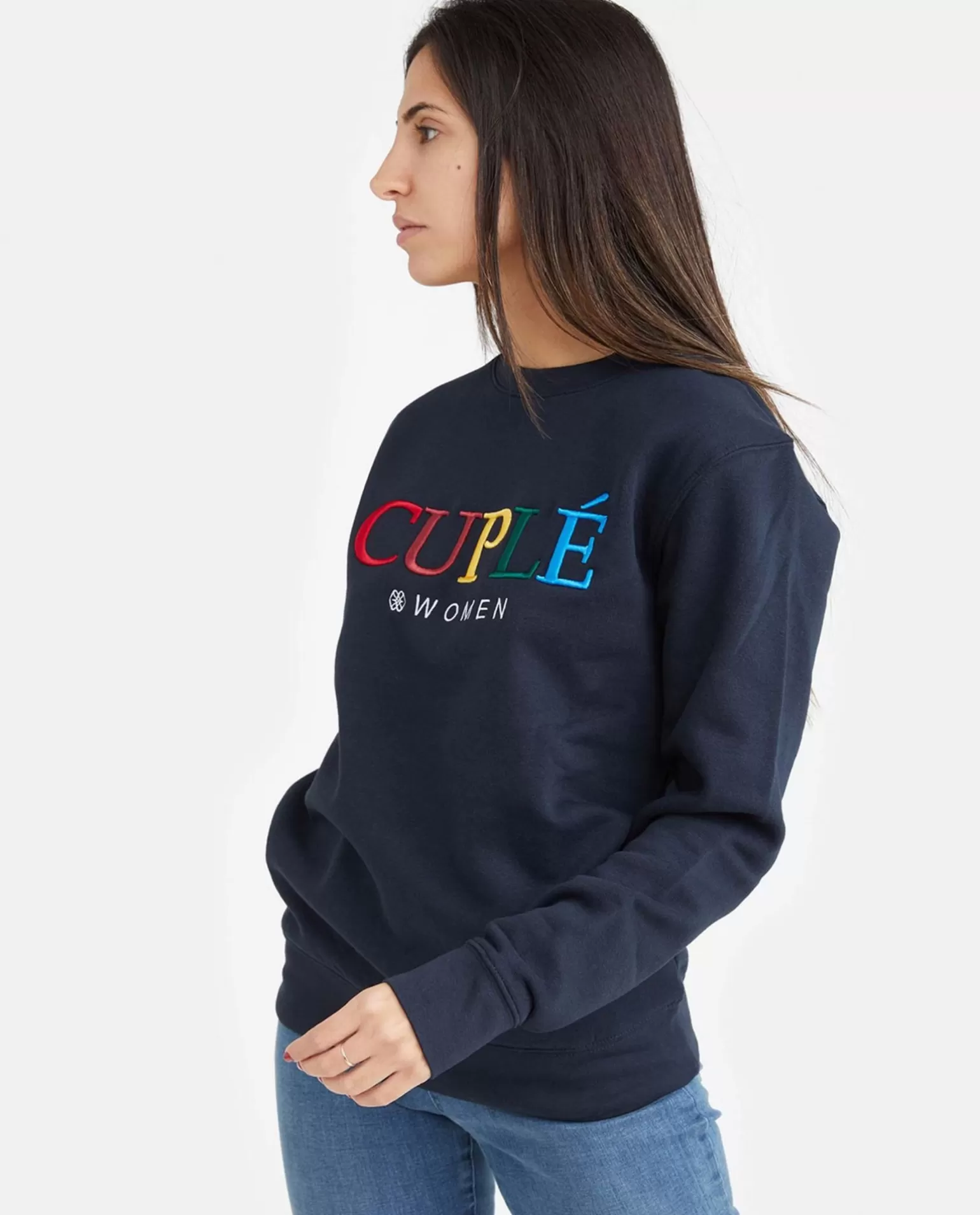 Mujer Cuplé Sudadera Punto Sudadera Marino