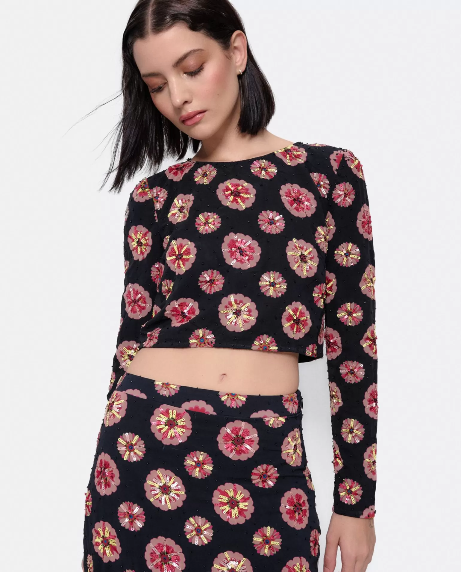 Mujer Cuplé Top Gasa Estampado Flor Multi