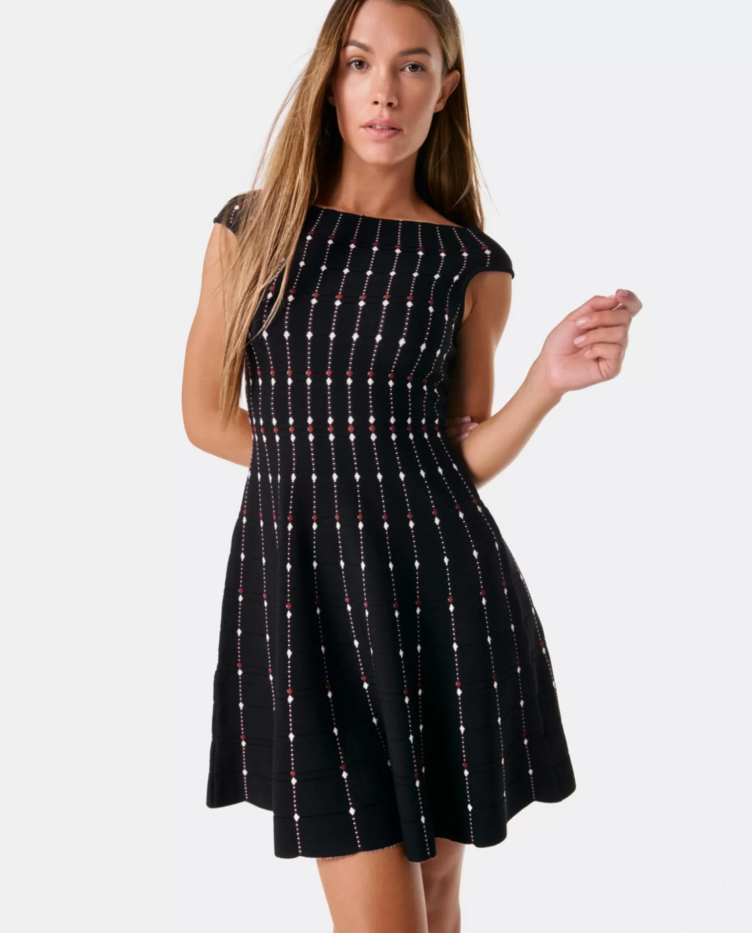 Mujer Cuplé Vestido Lady Punto Negro