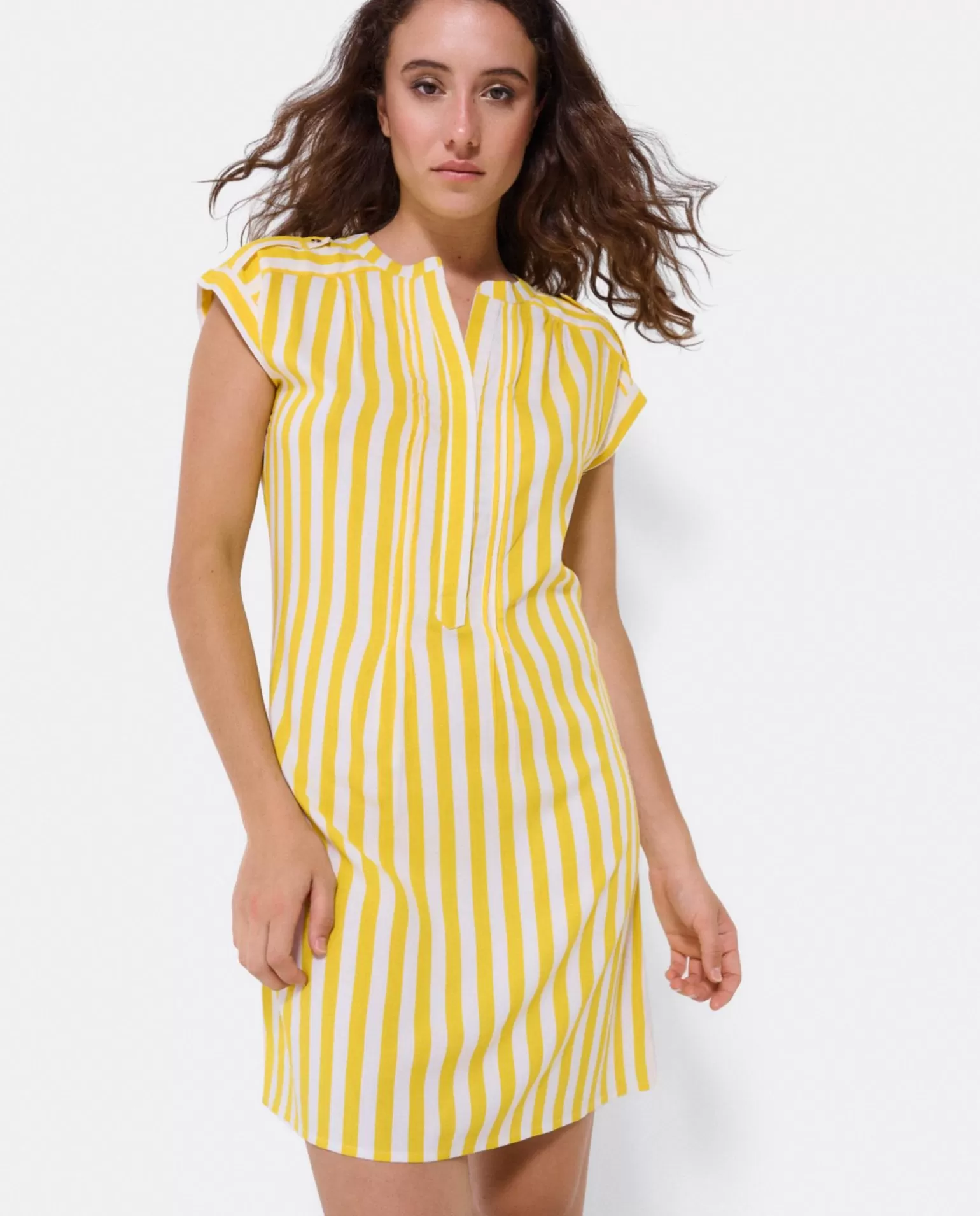 Mujer Cuplé Vestido Mini Boho Viscosa Amarillo