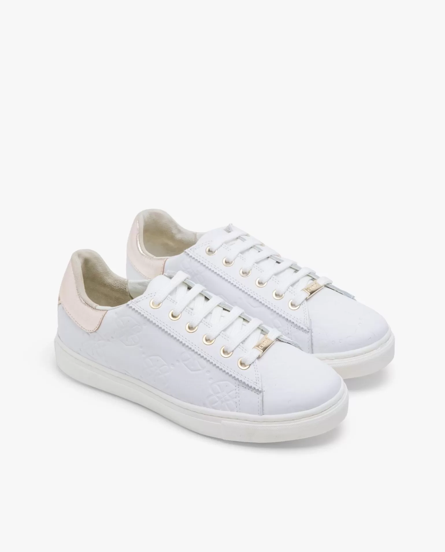 Mujer Cuplé Zapatillas Piel Logos Blanco